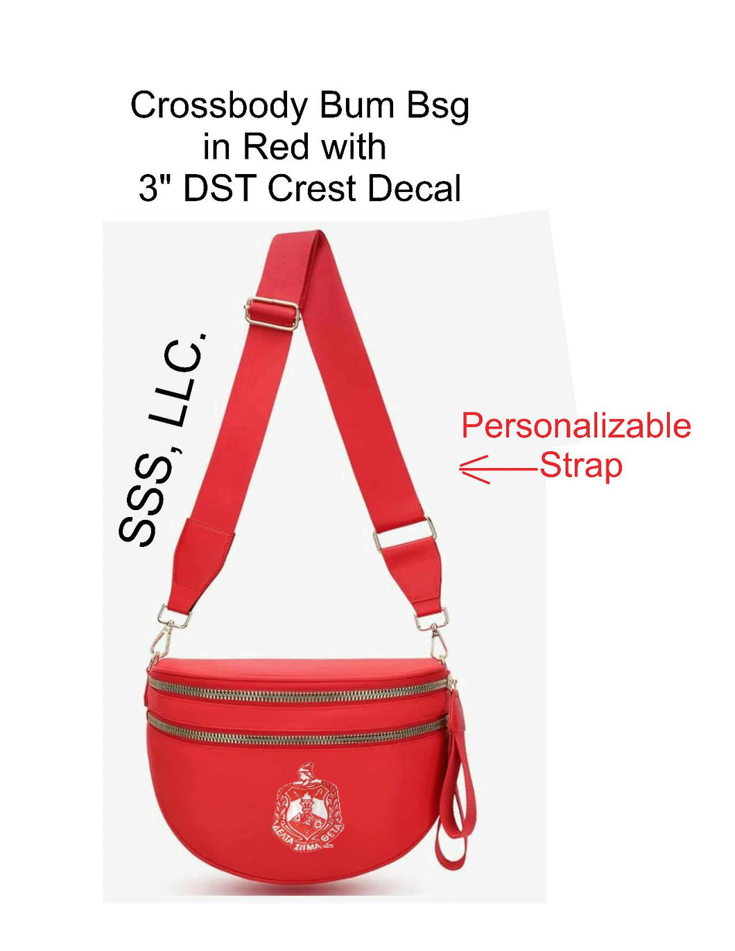 Crossbody Bum Bag in Red with DST Crest