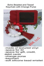 Load image into Gallery viewer, Boho Style DST Beaded Wristlet with Tassel and Change Purse
