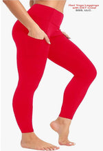 Load image into Gallery viewer, Red, Black, or White Yoga Leggings with side pockets and DST Decal
