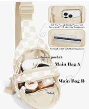 Load image into Gallery viewer, Beige and White Checkerprint DST Sling

