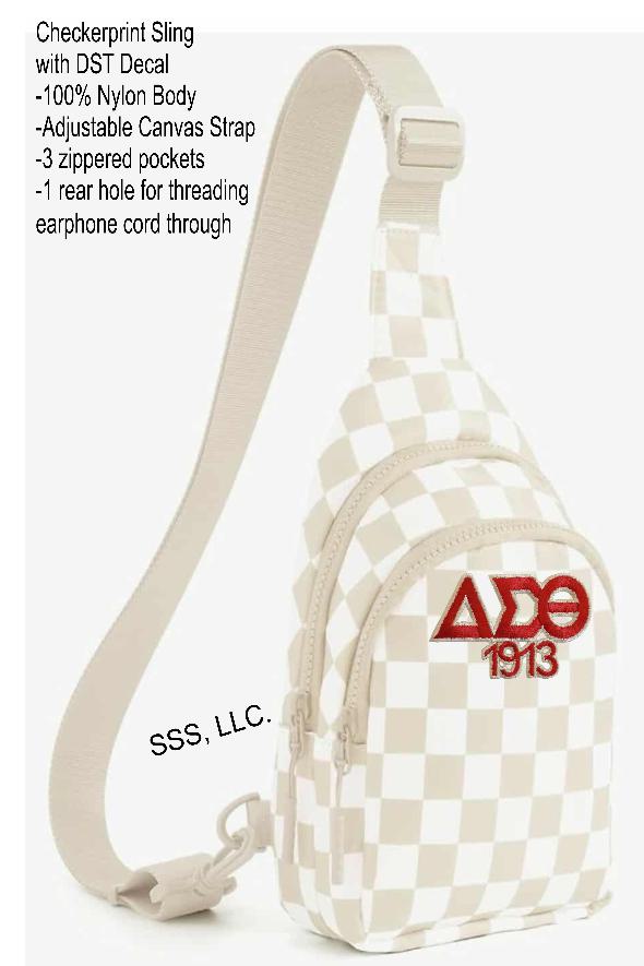 Beige and White Checkerprint DST Sling