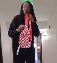 Load image into Gallery viewer, Red and White Checkerprint DST Sling
