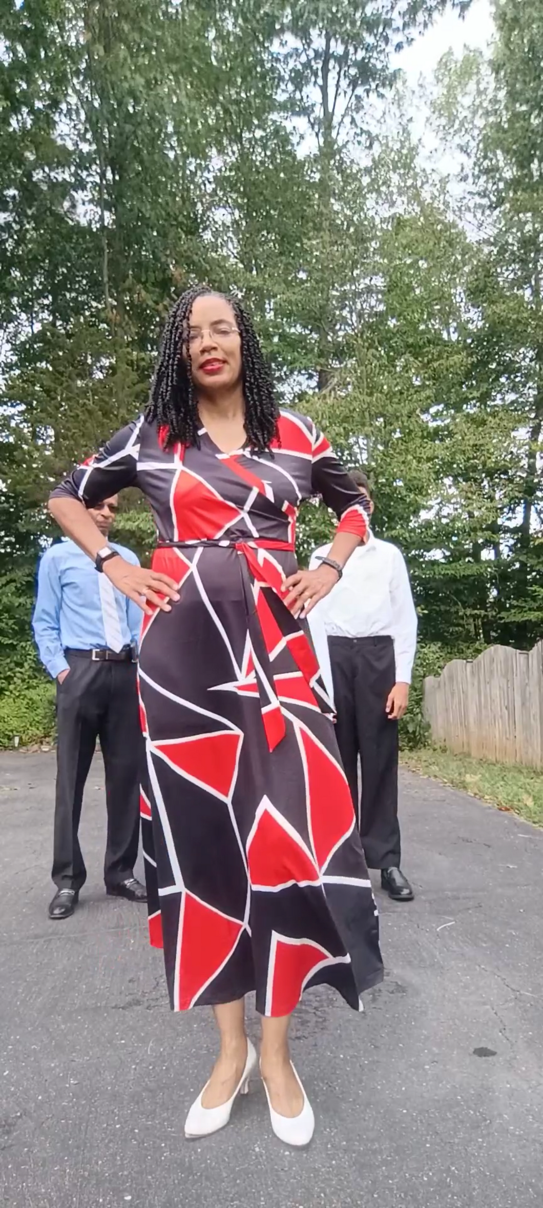 Women's Black and Red Print Maxi Dress