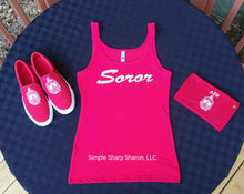 Load image into Gallery viewer, Red Tank Top with the Soror theme
