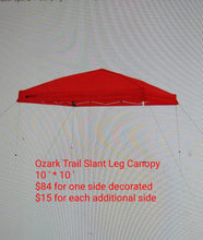 Load image into Gallery viewer, Ozark Slant Leg Canopy (10&#39; * 10&#39;) w/ 1 or more decorated sides

