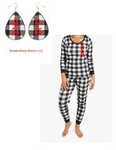 Load image into Gallery viewer, DST White and Black Buffalo Plaid Fitted Pajamas
