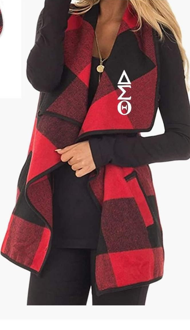 DST Red and Black Buffalo Plaid Vest