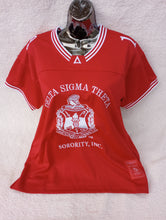 Load image into Gallery viewer, DST Embroidered Red Football Jersey
