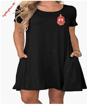 Load image into Gallery viewer, Black Swing Dress with DST Shield
