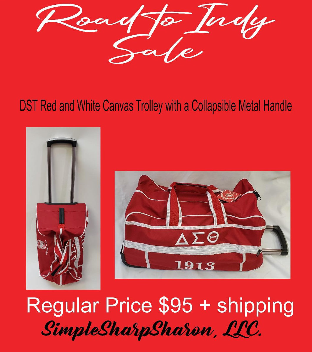 DST Red Canvas Trolley Bag